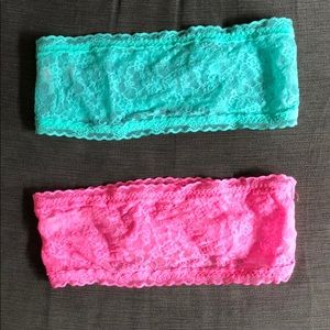 Pair of Lace Victoria’s Secret Bandeau Tops
